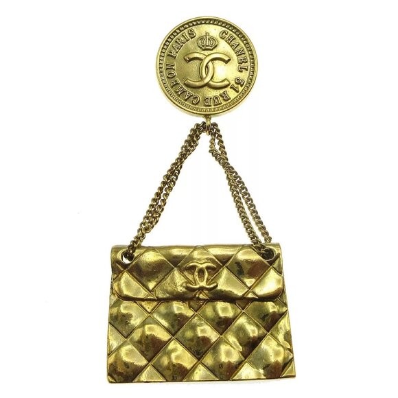 Chanel Bag Brooch Pin Gold 29 AK35532b - Picture 1 of 8